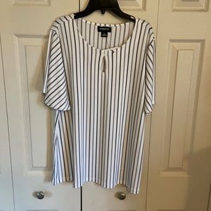 Black and white striped dressy blouse